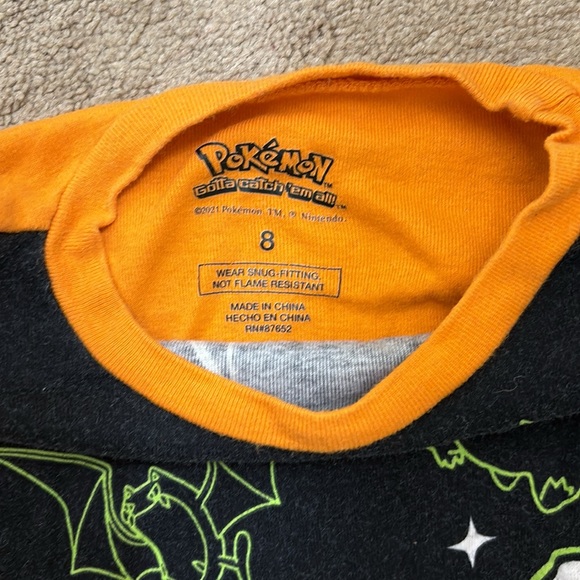 Kids Pokémon pikachu Halloween 100% cotton pajama set size 8 - Picture 2 of 8